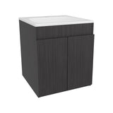 Meka Wall-Mounted Bathroom Vanity Console Modern Design Featuring Two Access Doors and Integrated Resin Sink Ample Concealed Storage Solution Perfect for Optimizing Space in Smaller Bathrooms