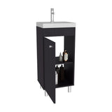 Rivera Freestanding Bathroom Vanity with One Door and Two Shelves Compact Sink Base Cabinet Modern Small Space Storage Organizer Powder Room Essential Furniture