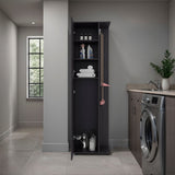Austin Tall Freestanding Kitchen Pantry and Cabinet with Open Space for Microwaves or Coffee Station, One Superior Cabinet, One Low Storage Cabinet and Open Shelf