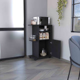 Clip Kitchen Cart with Spacious Countertop, Single-Door Storage Cabinet, Additional Rack Shelf and Smooth-Rolling Four Casters for Mobile Organization, Microwave Support and Versatile Everyday Kitchen Convenience