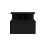 Tuhome Adele Floating Nightstand with One Drawer and Two Lower Shelves, Wall-Mounted Bedside Storage Solution for Compact Bedrooms, Modern Space-Saving Design with Hidden Storage and Display Area for Daily Essentials