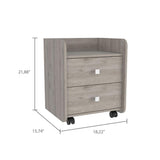 Aura Nightstand, Metal Handle, Two Drawers, Superior Top