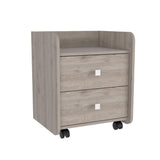 Aura Nightstand, Metal Handle, Two Drawers, Superior Top