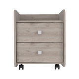 Aura Nightstand, Metal Handle, Two Drawers, Superior Top