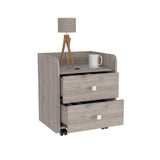 Aura Nightstand, Metal Handle, Two Drawers, Superior Top
