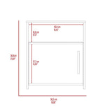 Tuhome Nordico Nightstand with Spacious Lower Cabinet, Open Shelf Storage, Modern Superior Top Surface, Sleek Contemporary Design, Functional Bedside Organizer for Books, Essentials, Lamps, and Daily Bedroom Use