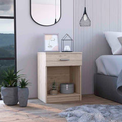 Eco Nightstand, Superior Top, Single Drawer, Lower Shelf