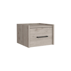 DEPOT E-SHOP Yorktown Floating Nightstand, Space-Saving Design with Handy Drawer and Surface, Light Gray