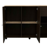 Tuhome Kitchen Island Cart Victoria with Four Interior Shelves, One Drawer, Double Door Cabinet, Six Casters for Easy Mobility, Ideal for Kitchens and Dining Rooms