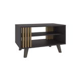 TUHOME Shawnee Coffee Table with Spacious Open Storage Shelf and Rectangular Modern Design, Functional Living Room Center Table for Decor, Books and Everyday Use, Practical Contemporary Accent Piece for Organized Home Spaces