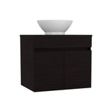 Manchester Free-Standing Bathroom Vanity Console Designed for Vessel Sink Integration Modern Style Featuring Ample Storage with Two Smooth Pull-Out Utility Drawers and One Open Display Shelf