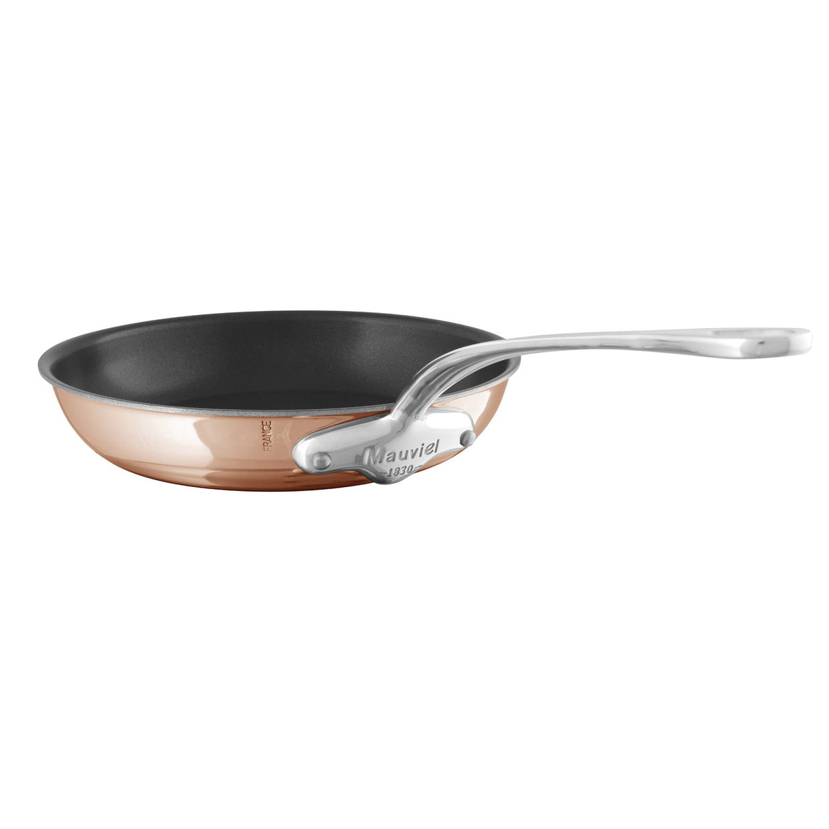 Mauviel M'6 S Induction Copper Nonstick Frying Pan With Cast Stainless Steel Handle, 7.9-In