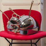 Mauviel Stainless Steel Roasting Pan With Rack, Brass Handles, 15.7 x 11.8-in