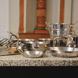 Mauviel Stainless Steel Roasting Pan With Rack, Brass Handles, 15.7 x 11.8-in