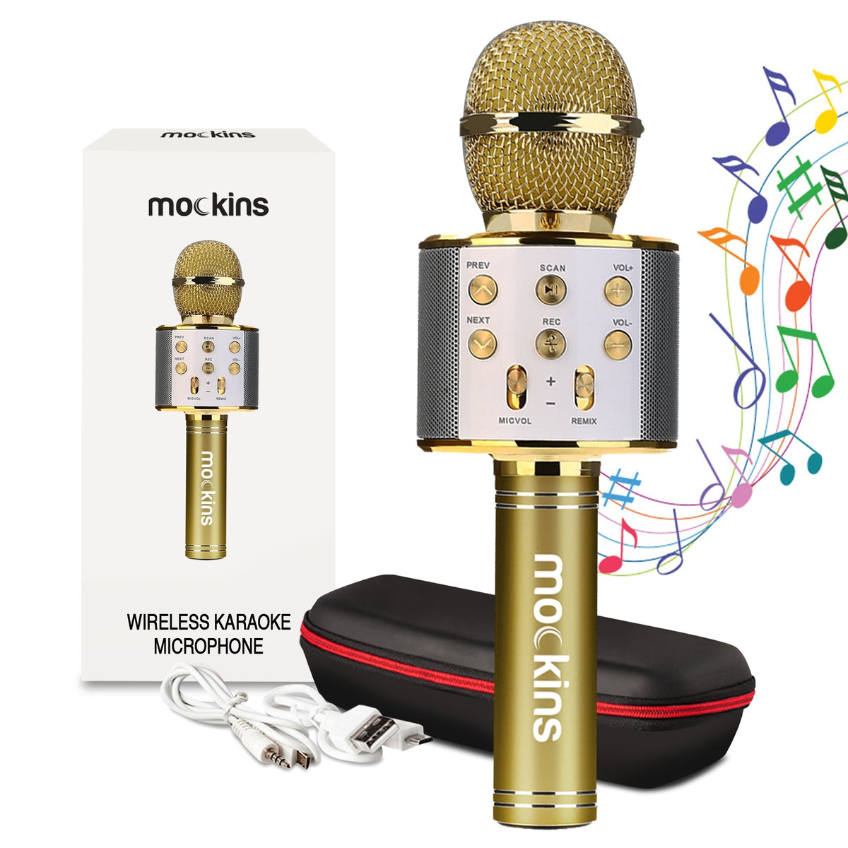 Mockins Bluetooth Karaoke Microphone - Gold