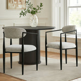 Manhattan Modern Chenille Dining Chair With Arms (Set of 4)