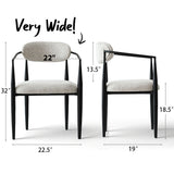 Manhattan Modern Chenille Dining Chair With Arms (Set of 4)