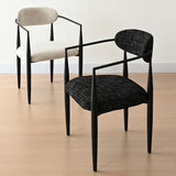 Manhattan Modern Chenille Dining Chair With Arms (Set of 4)