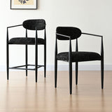 Manhattan Modern Chenille Dining Chair With Arms (Set of 2)