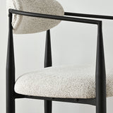 Manhattan 25.5" Chenille Metal Frame Counter Stool With Armrest And Footrest (Set of 3)