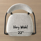 Manhattan 25.5" Chenille Metal Frame Counter Stool With Armrest And Footrest (Set of 3)