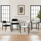 Manhattan 25.5" Chenille Counter Stool With Arms (Set of 3)