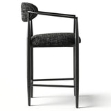 Manhattan 25.5" Chenille Counter Stool With Arms (Set of 3)