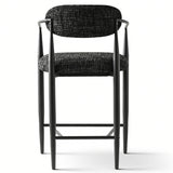 Manhattan 25.5" Chenille Metal Frame Counter Stool With Armrest And Footrest (Set of 3)