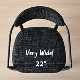 Manhattan 25.5" Chenille Metal Frame Counter Stool With Armrest And Footrest (Set of 2)