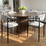 Manhattan Modern Chenille Dining Chair With Arms (Set of 4)