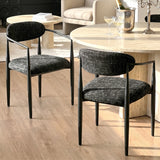 Manhattan Modern Chenille Dining Chair With Arms (Set of 2)
