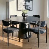 Manhattan Modern Chenille Dining Chair With Arms (Set of 4)
