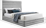 Maxwell Contemporary Bed – Luxurious Cream Linen Texture with Deep Channel Tufting for Elegance