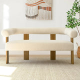 Maye 54" Modern Beige Upholstered Loveseat Sofa