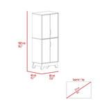 Pamplona Double Kitchen Pantry with Two-Door Cabinet, Four Interior Storage Shelves, Elevated Four-Leg Base and Modern Space-Saving Design for Organizing Food, Cookware and Everyday Essentials in Contemporary Homes