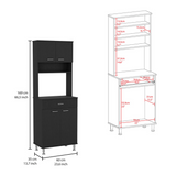 Tuhome Santoro 60 Pantry Cabinet with Double Doors, Five Adjustable Shelves, Modern Storage Solution for Kitchen, Dining Room, or Utility Rooms