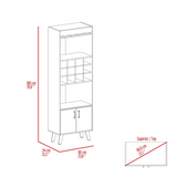 TUHOME Oslo Bar Cabinet with Twelve Built-In Wine Rack, Double Door Cabinet, Two Shelves, Freestanding Home Bar Storage for Entertaining, Wine Organization and Modern Living Room or Dining Room Display