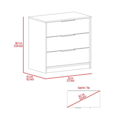 Kaia 3 Drawers Dresser, Superior Top