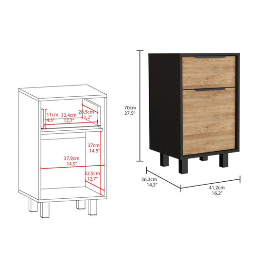 Kaia Z Nightstand, One Drawer, One Cabinet, Four Legs, Superior Top