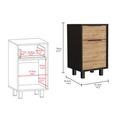 Kaia Z Nightstand, One Drawer, One Cabinet, Four Legs, Superior Top