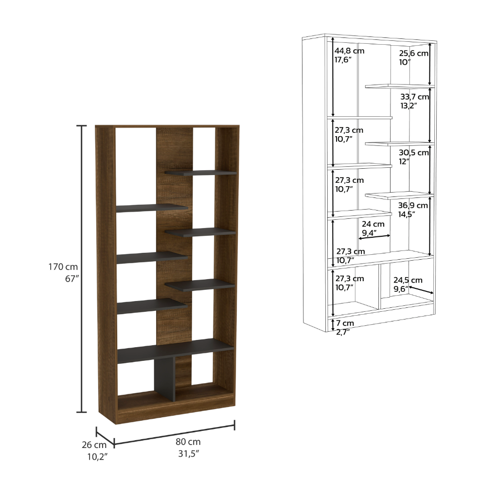 Sophisticated Bookcase, Multiple Shelves