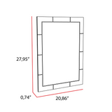 TUHOME Turin Framed Rectangle Mirror with Decorative Grid Design Offering Modern Wall Accent Style, Durable Glass Construction and Elegant Contemporary Detailing for Enhancing Bedrooms, Bathrooms and Living Spaces