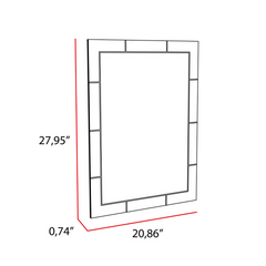 Mirror Hawea, Framed Rectangle Mirror With Grid, Looking Glass