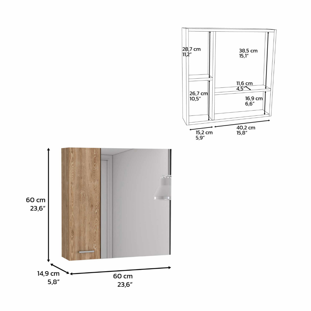 Harbor Medicine Single Door Cabinet,Four Interior Shelves