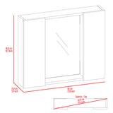 Tuhome Artemisa Medicine Cabinet with Integrated Mirror, Six Interior Storage Shelves, Secure Double-Door Design, Space-Saving Wall Cabinet for Organized Bathrooms and Daily Essentials.