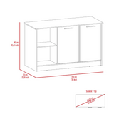 Juniper Kitchen Island, Four Open Shelves, Two Cabinets