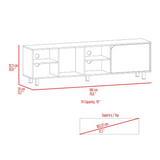 Tuhome Valdivia TV Stand for TVs up to 70", Modern Entertainment Center with Four Open Shelves, Wide Superior Top, Cable Management Openings and Five-Sturdy-Leg Base, Space-Saving Media Console in Light Oak Finish