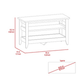 Misuri Storage Bench, Four Legs, Two Open Shelves