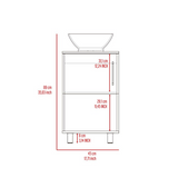 Gouda 18" Single Bathroom Vanity with Integrated Sink, Open Storage Shelf, Single-Door Cabinet and Space-Saving Modern Design for Organized Daily Use, Practical Bathroom Functionality and Contemporary Home Appeal