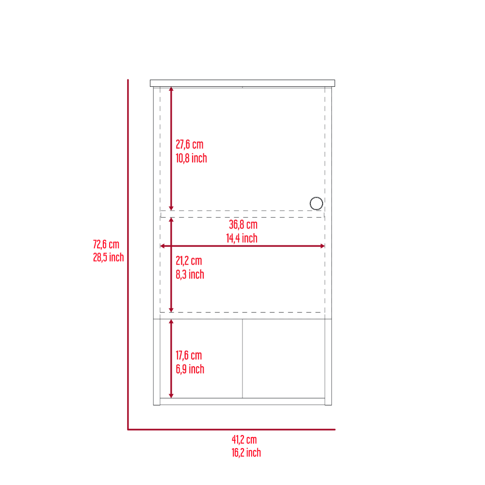 St. Angelo Medicine Cabinet, Two Internal Shelves, Single Door, One Shelf